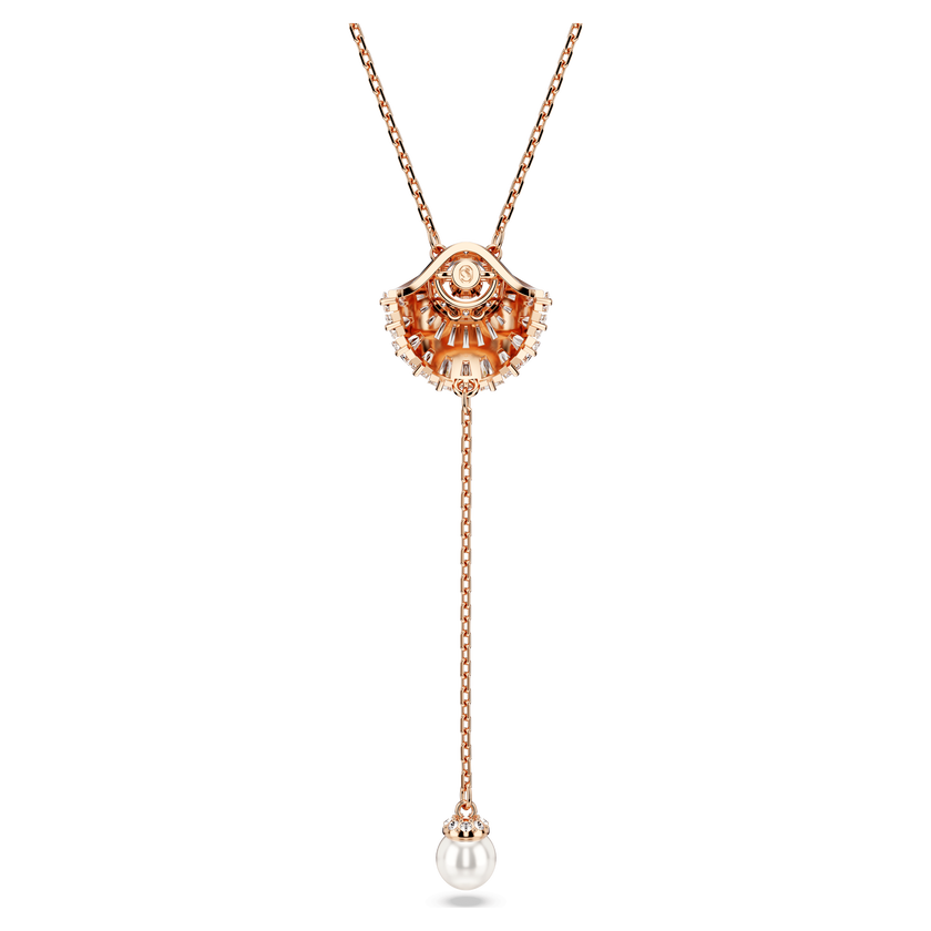 swarovski idyllia y pendant  crystal pearl  shell  white  rose gold tone plated