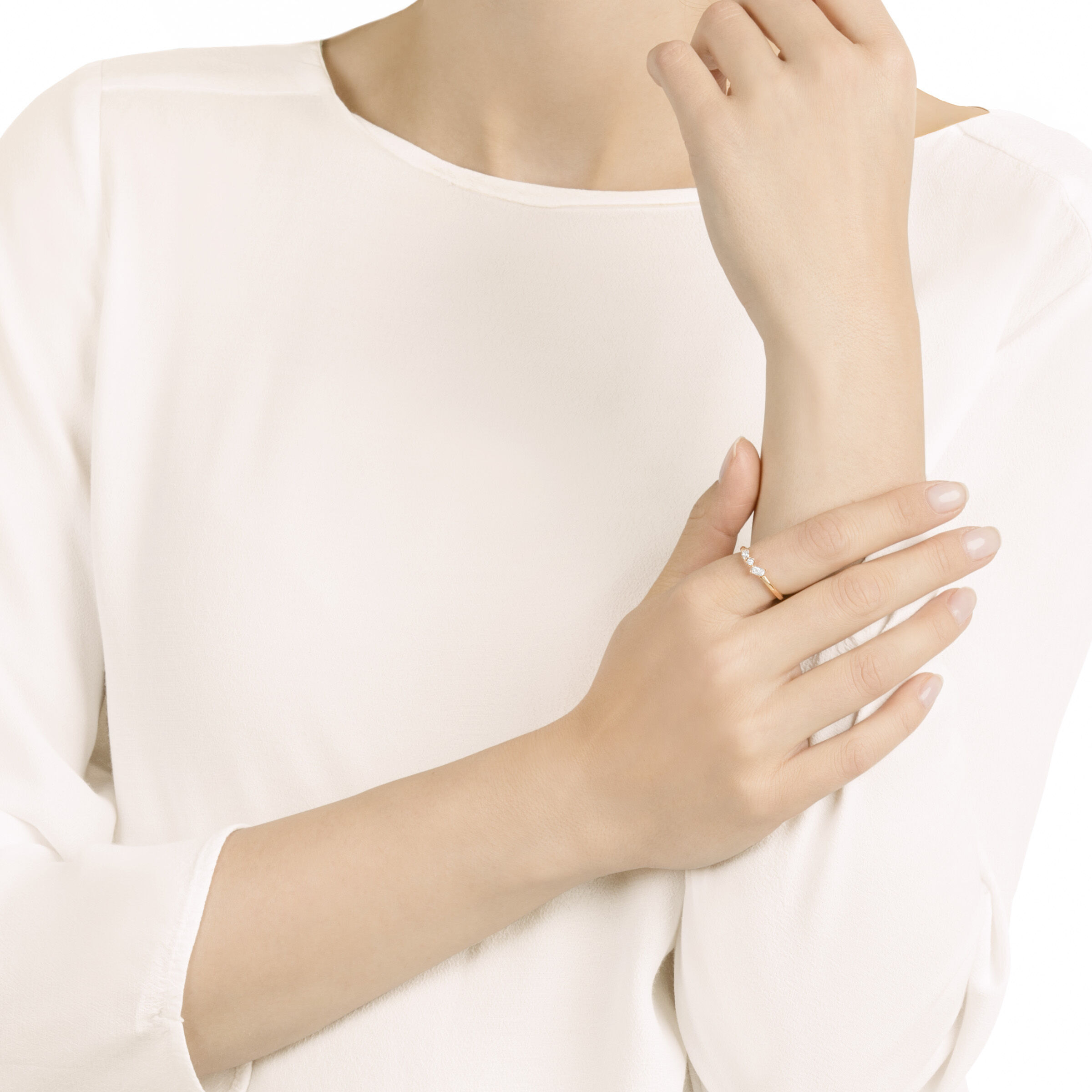 Buy Swarovski Frisson Ring White Rose gold tone plated