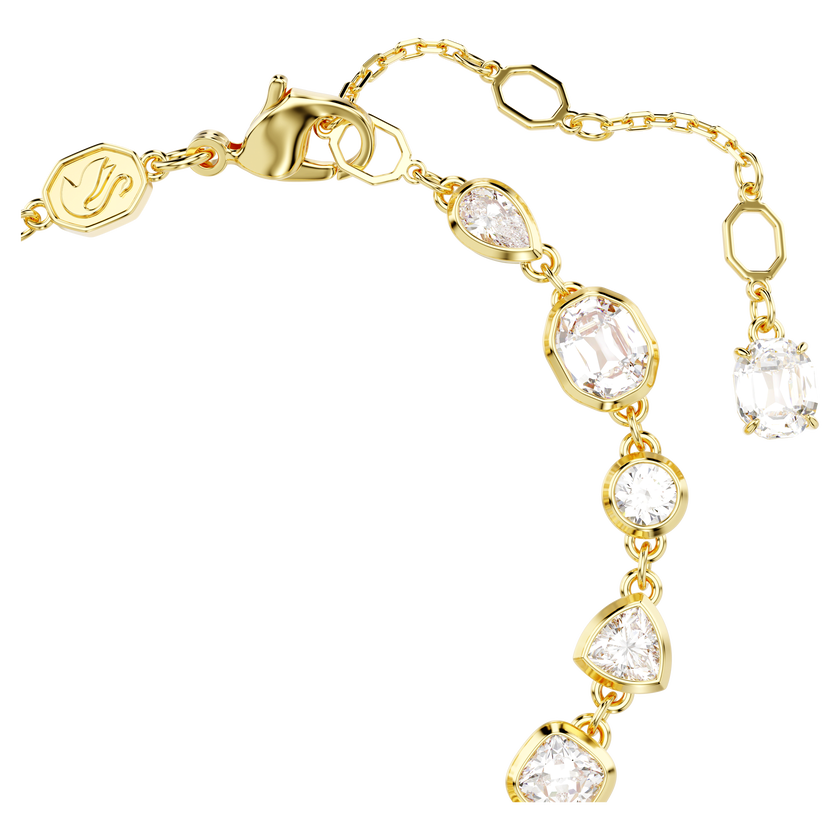 swarovski imber tennis bracelet  mixed cuts  white  gold tone plated