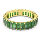 swarovski matrix ring  baguette cut  green  gold tone plated