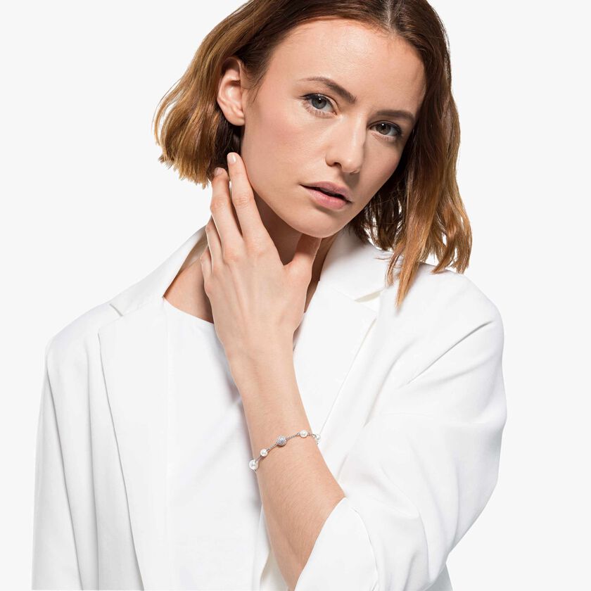 swarovski remix  collection pearl strand  white  rhodium plated