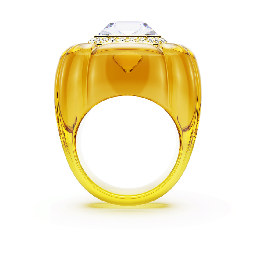 swarovski dulcis cocktail ring  cushion cut  pav   yellow