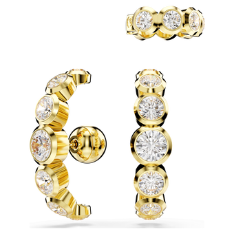 swarovski imber ear cuff  set  3   round cut  white  gold tone plated