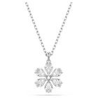 swarovski idyllia pendant  mixed cuts  snowflake  white  rhodium plated
