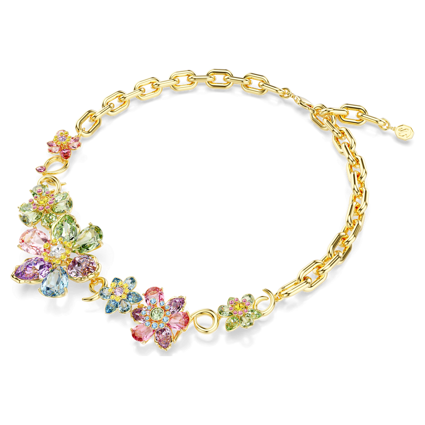 swarovski عقد idyllia، قطع متنوع، شكل زهرة، ألوان متعددة، لمسة نهائية من الذهب عيار 18 قيراط