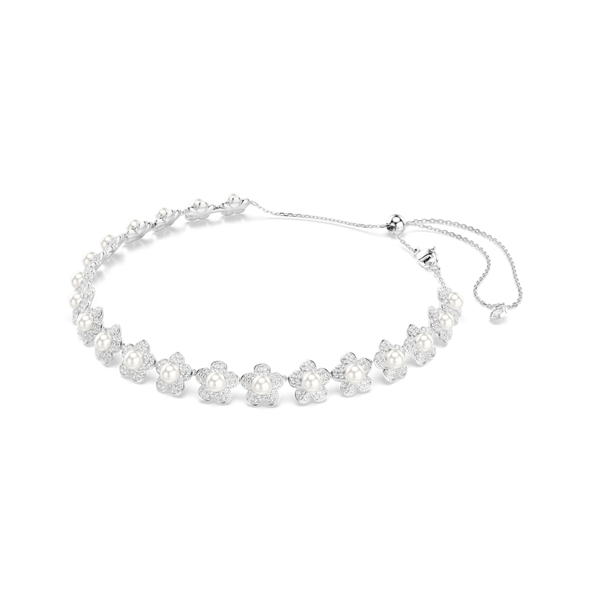 ariana grande x swarovski choker  crystal pearl  round cut  white  rhodium plated