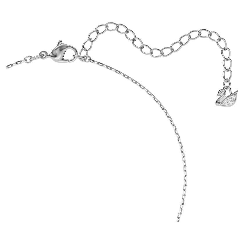 swarovski una necklace  round cut  blue  rhodium plated