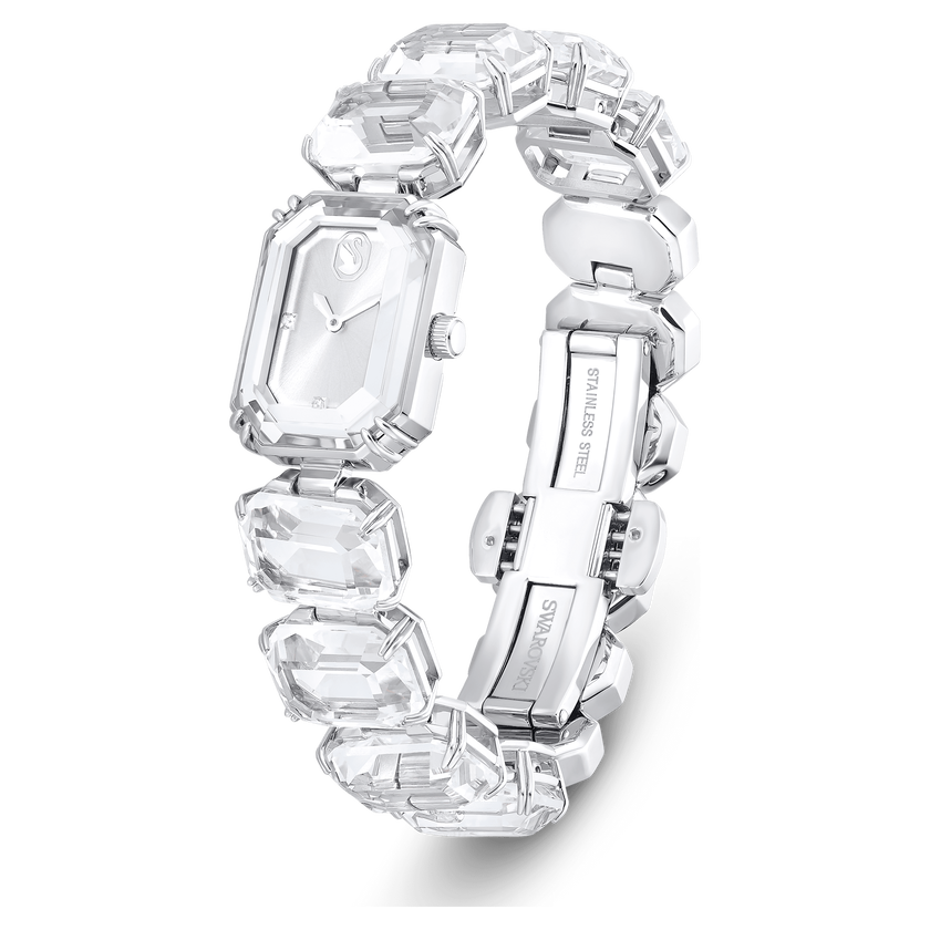 swarovski watch  octagon cut bracelet  white  stainless steel