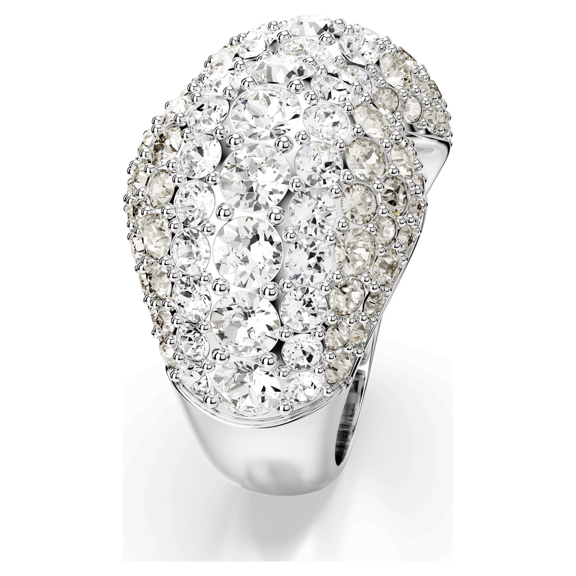 swarovski sublima cocktail ring  round cut  white  rhodium plated