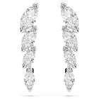 swarovski أقراط mesmera، قطع ماركيز، لون أبيض، طلاء روديوم