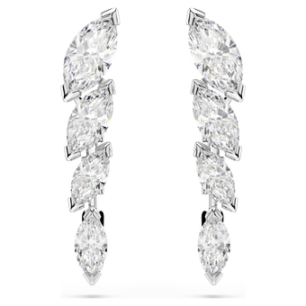 swarovski mesmera earrings  marquise cut  white  rhodium plated
