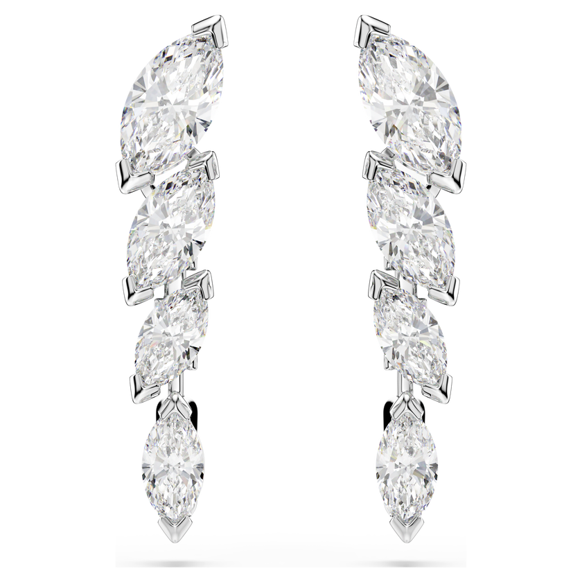 swarovski أقراط mesmera، قطع ماركيز، لون أبيض، طلاء روديوم