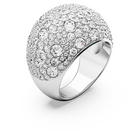 Luna cocktail ring, Moon, White, Rhodium plated