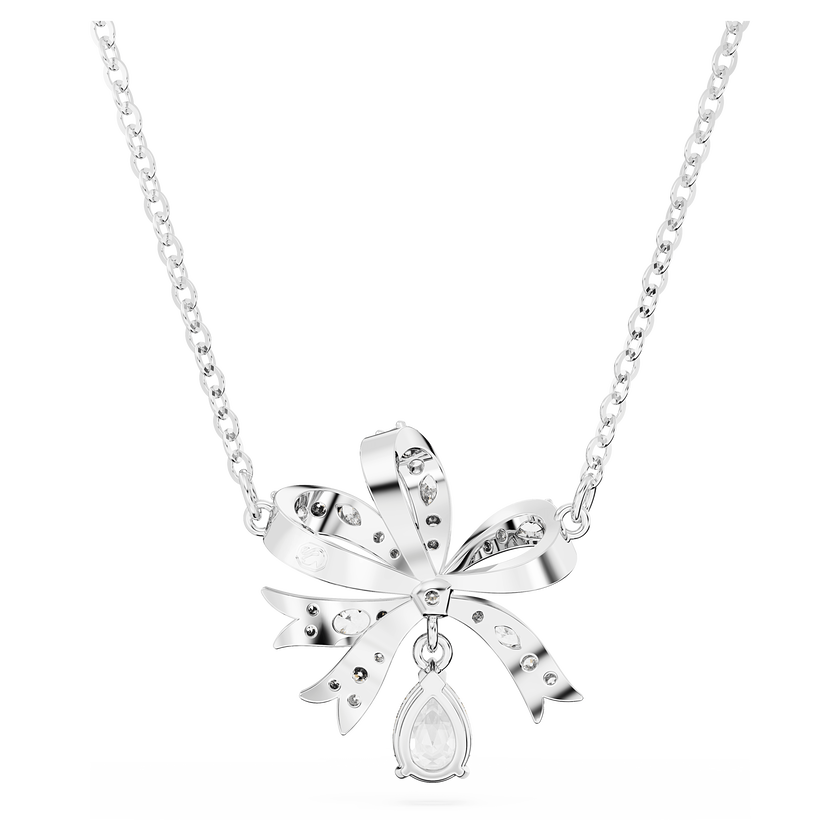 swarovski hyperbola necklace  bow  small  white  rhodium plated