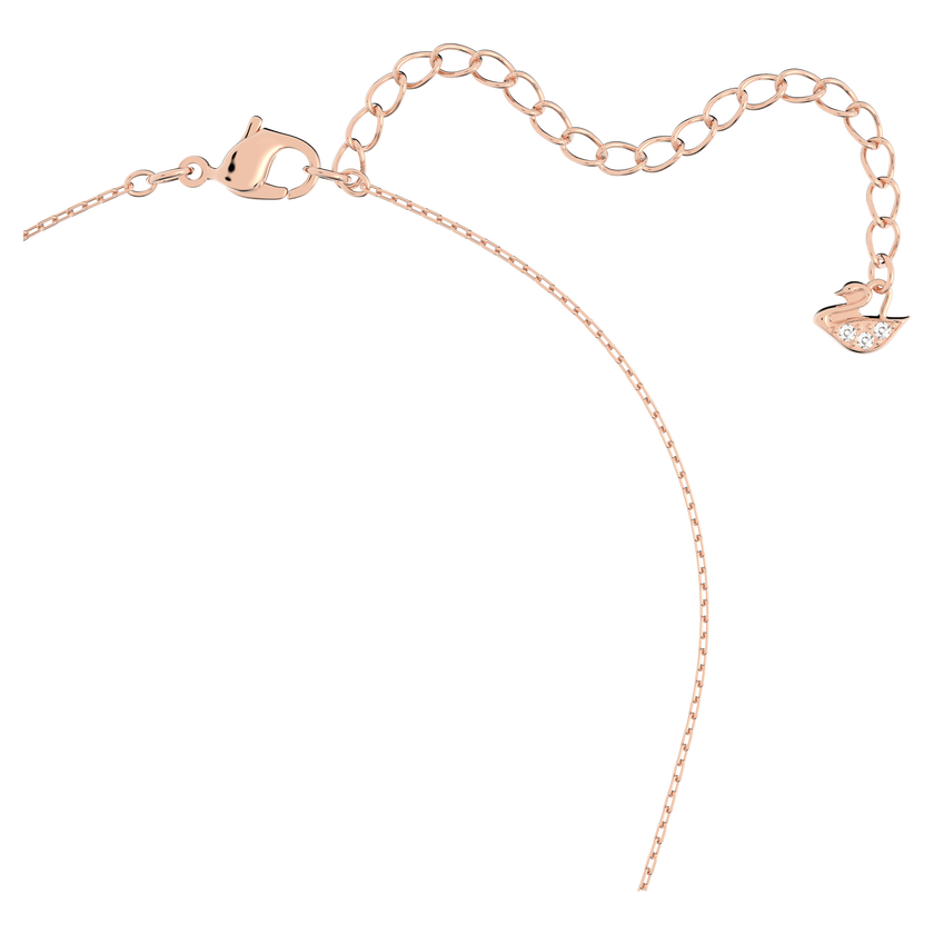 swarovski عقد hyperbola، على شكل لانهاية وقلب، لون أبيض، لمسة نهائية من معادن مختلطة