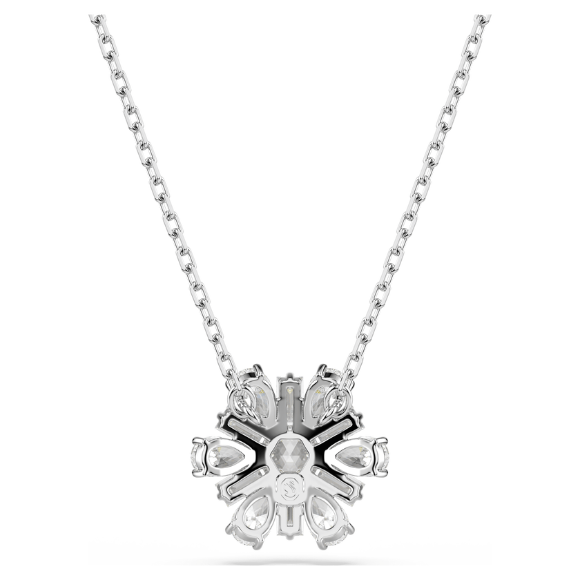 swarovski idyllia pendant  mixed cuts  snowflake  white  rhodium plated