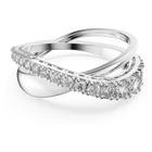 swarovski hyperbola ring  round cut  white  rhodium plated