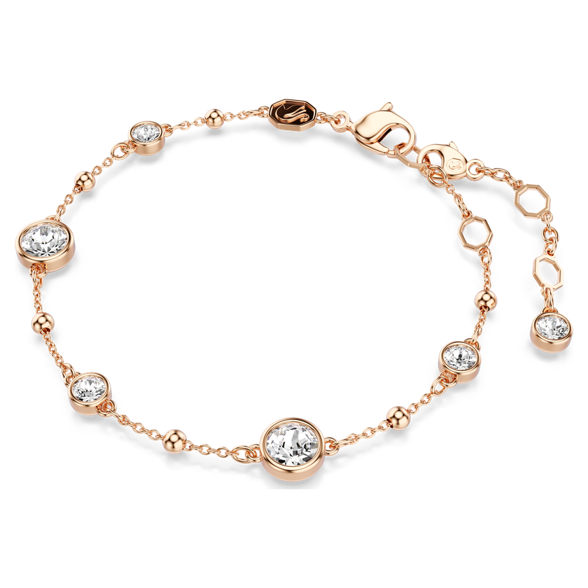 swarovski imber bracelet  round cut  white  rose gold tone plated