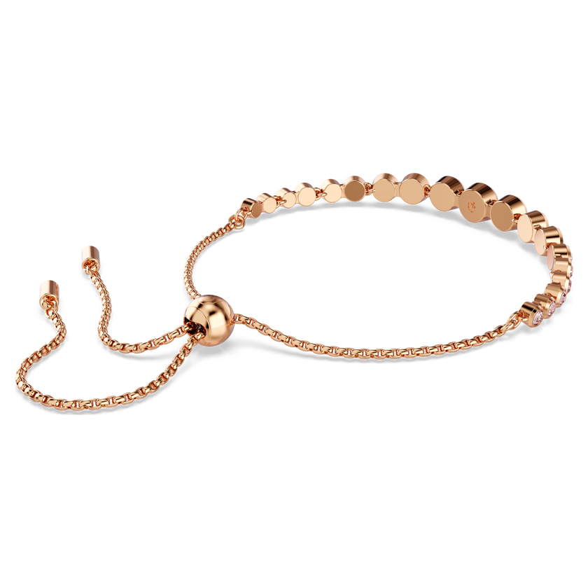 swarovski imber bracelet  mixed round cuts  pink  18k rose gold finish