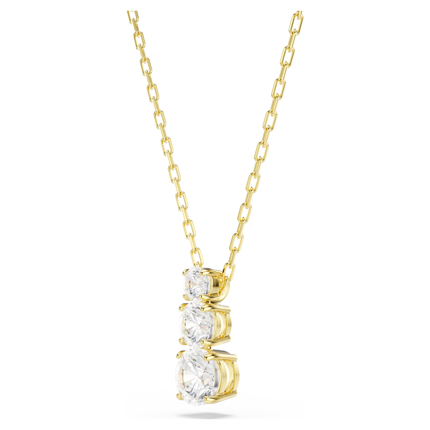 swarovski stilla attract pendant  round cut  white  gold tone plated
