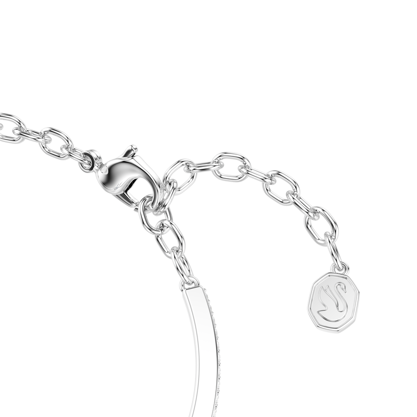 swarovski symbolica bangle  round cut  pav   horse shoe  blue  rhodium plated