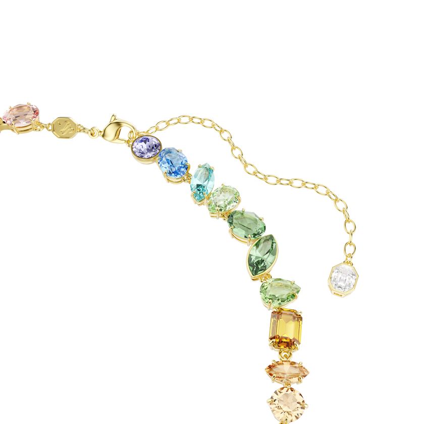 swarovski عقد gema، قطع متنوع، أحجار كريستال متدلية، ألوان متعددة، لمسة نهائية من الذهب عيار 18 قيراط