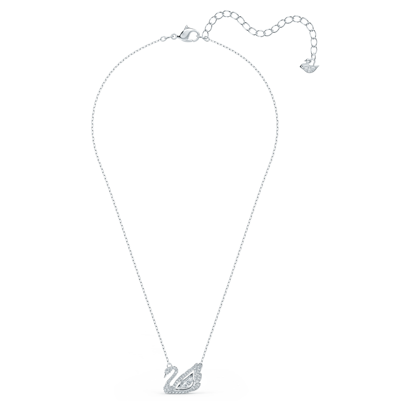 swarovski dancing swan necklace  swan  white  rhodium plated