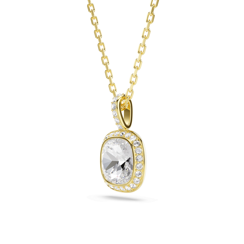 swarovski una angelic pendant  cushion cut  white  18k gold finish