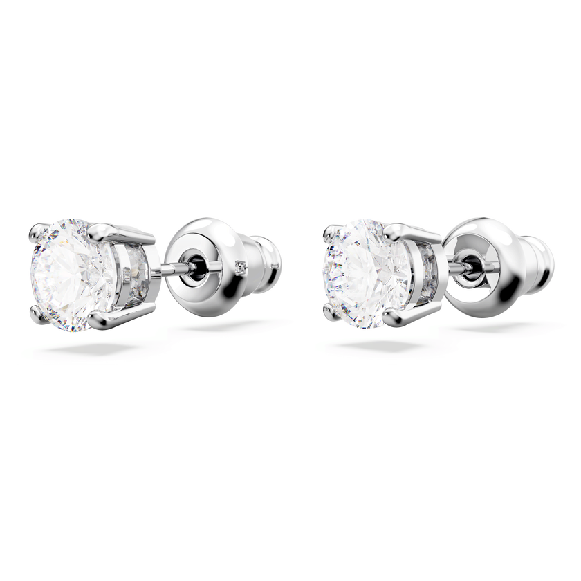 swarovski matrix tennis set  round cut  white  rhodium plated