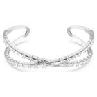 Hyperbola cuff, Infinity, White, Rhodium plated