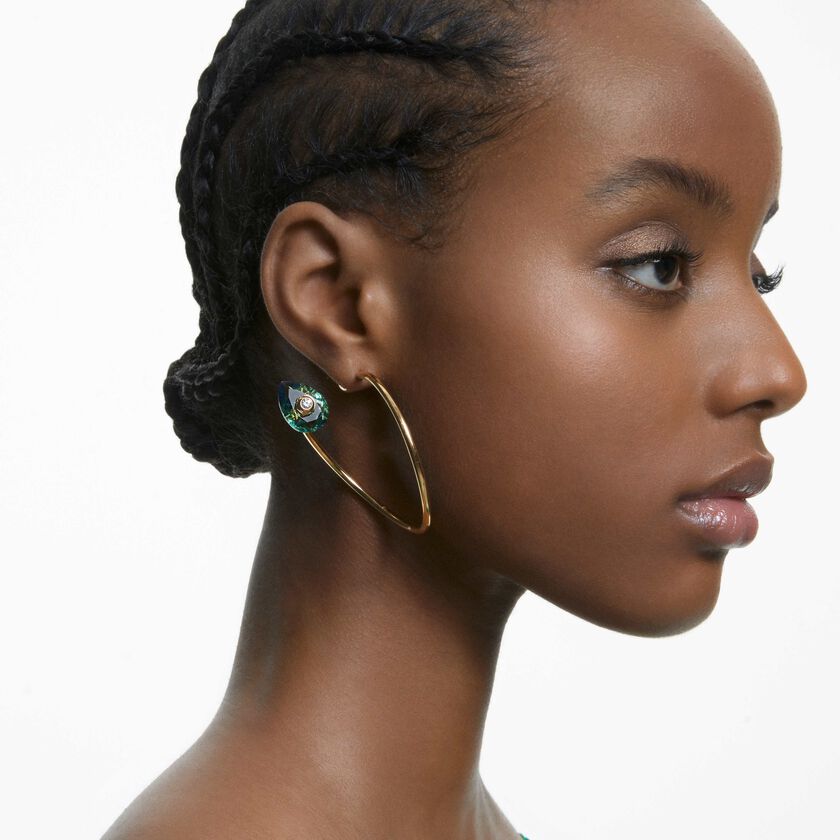 swarovski numina drop earrings  asymmetrical  larges  multicoloured