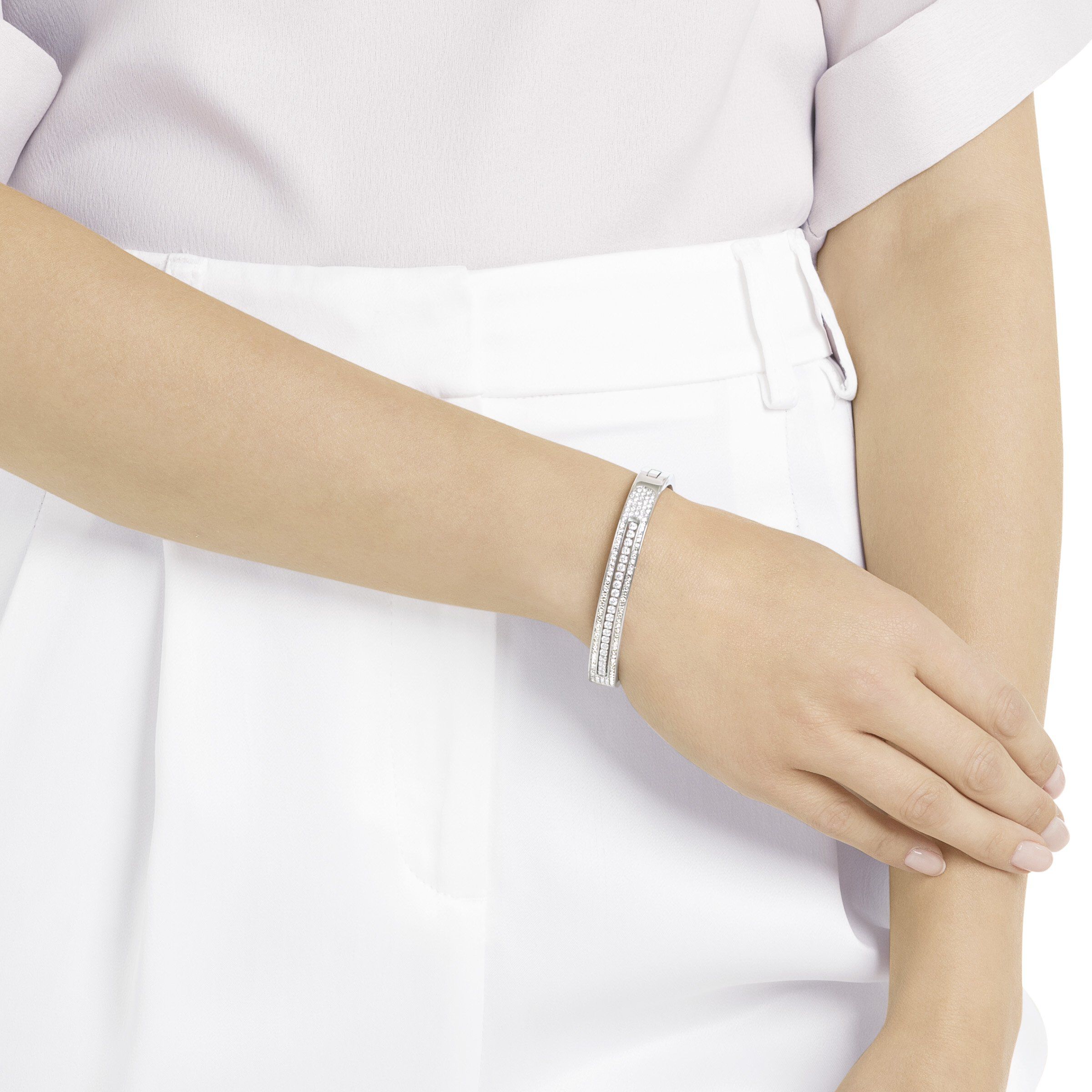 Buy Swarovski Further Wide Bangle White Stainless steel