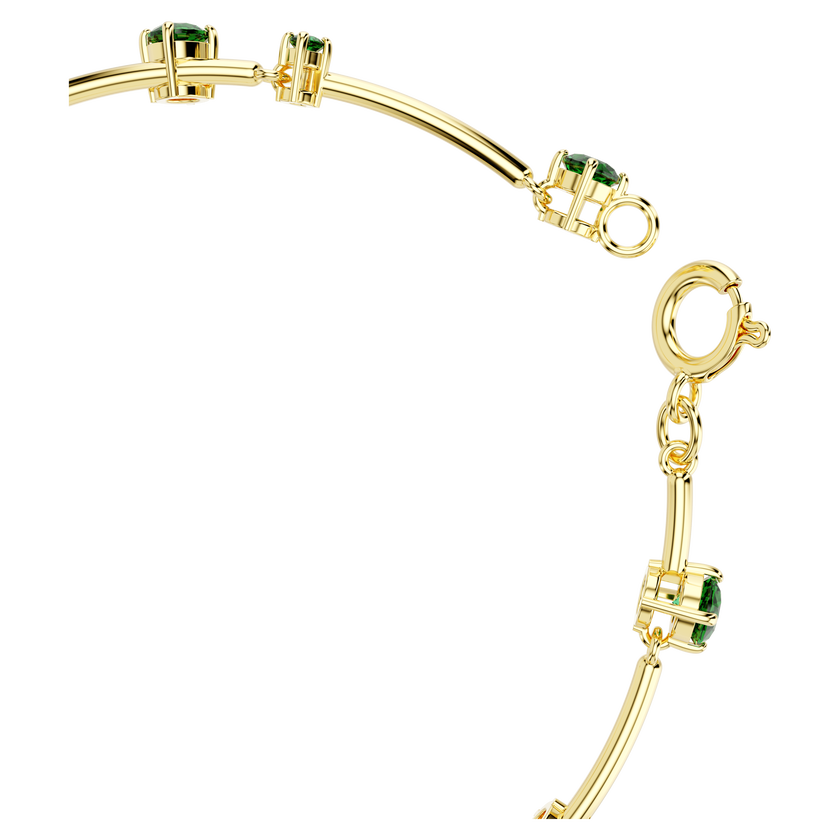 swarovski constella bangle  mixed round cuts  green  gold tone plated