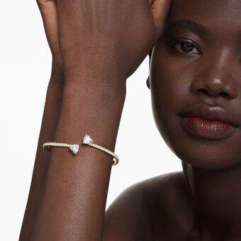 swarovski سوار mesmera attract، شكل قلب، لون أبيض، طلاء باللون الذهبي