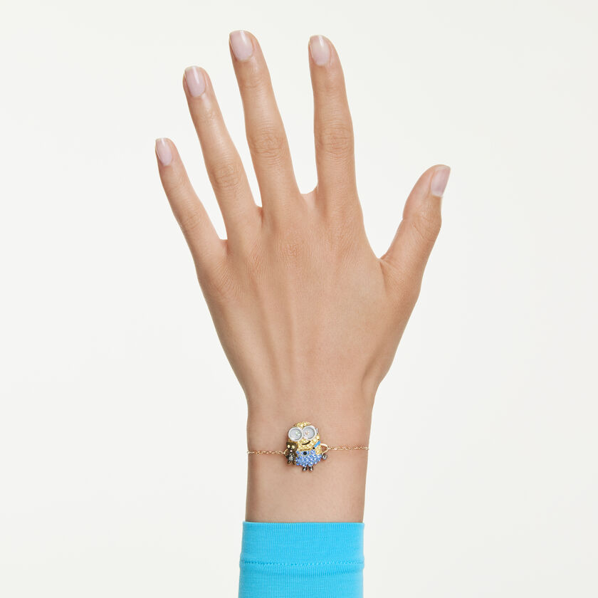 swarovski minions bob bracelet  pav   multicolored  18k gold finish