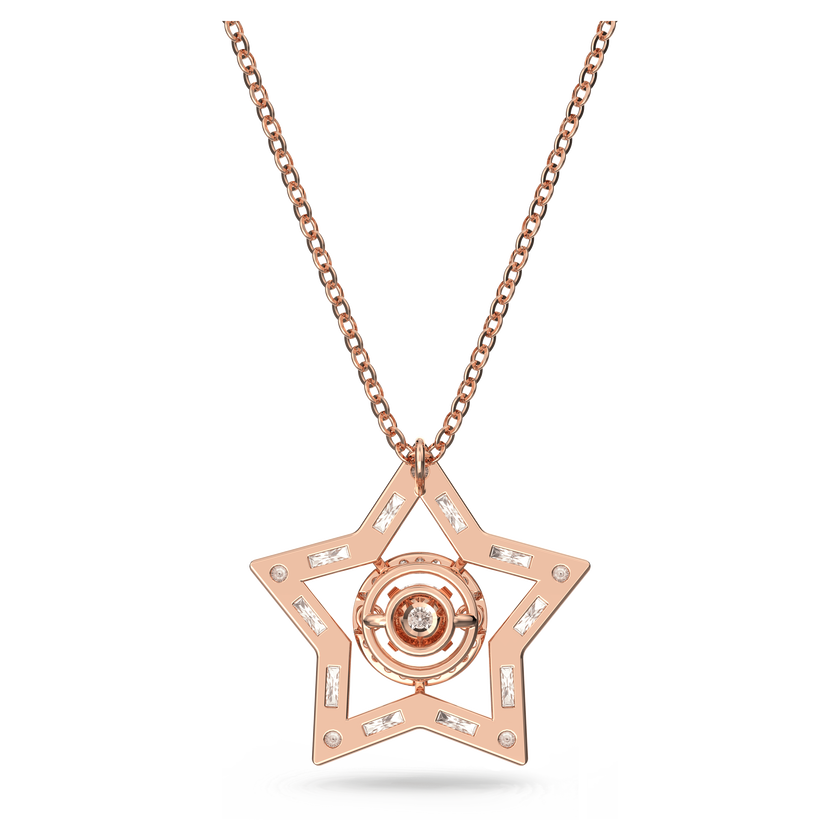 swarovski stella pendant  white  rose gold tone plated