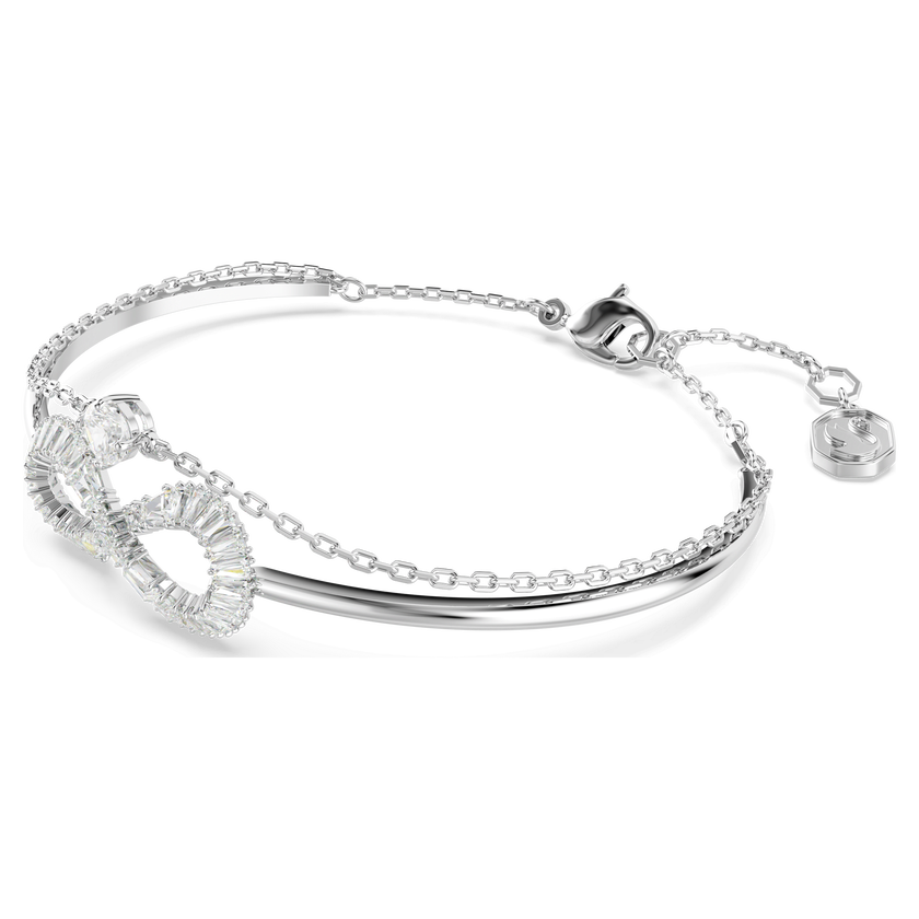 swarovski سوار hyperbola، شكل إنفينيتي، لون أبيض، طلاء روديوم