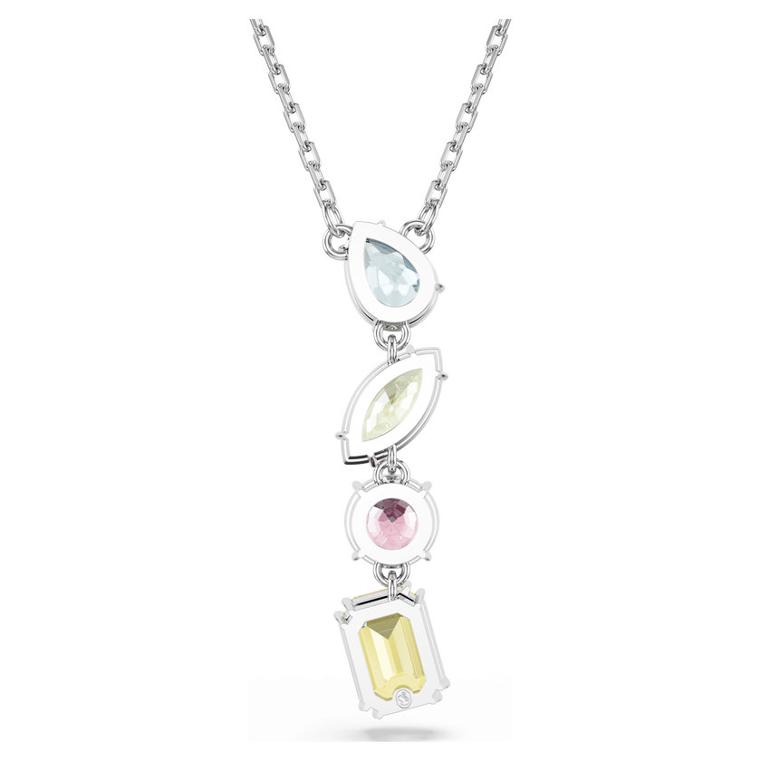 swarovski gema y pendant  mixed cuts  multicolored  rhodium plated
