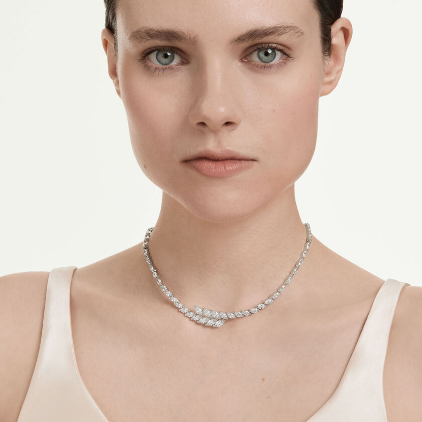 swarovski mesmera necklace  marquise cut  white  rhodium plated