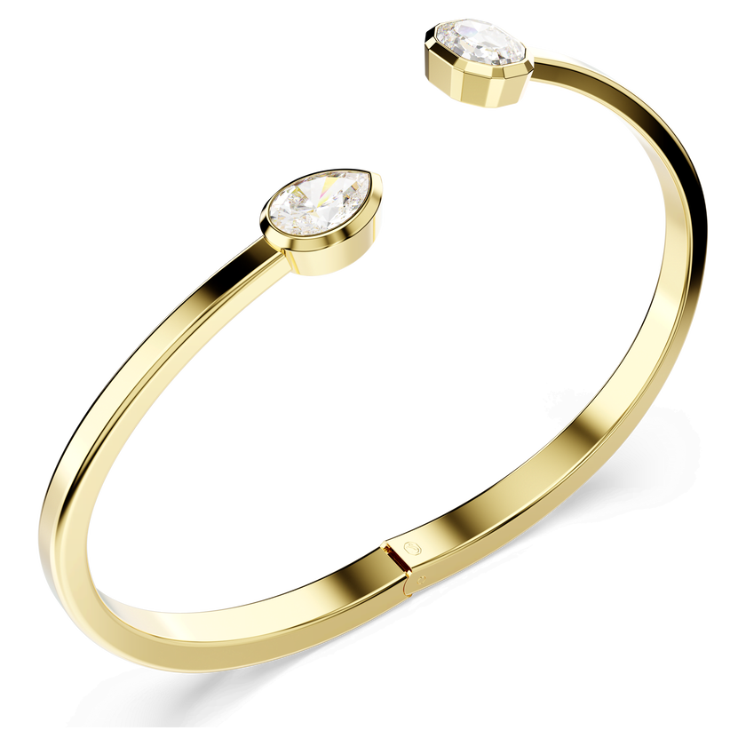 swarovski imber bangle  mixed cuts  white  gold tone plated