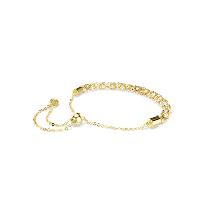 swarovski dextera bracelet  round cut  white  gold tone finish