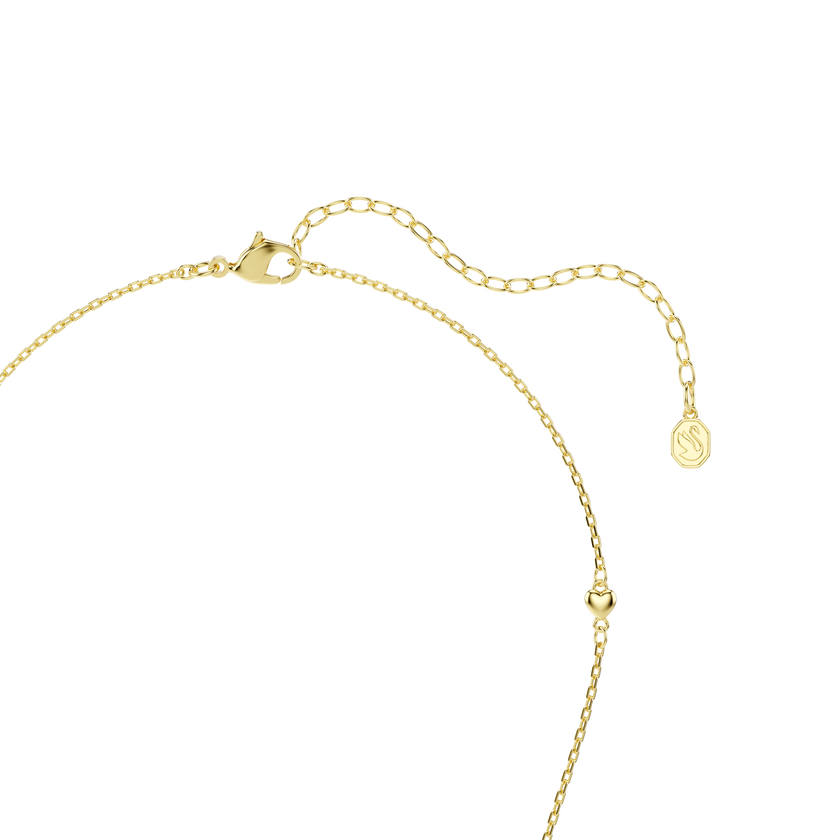 swarovski idyllia pendant  mixed cuts  heart  white  gold tone plated
