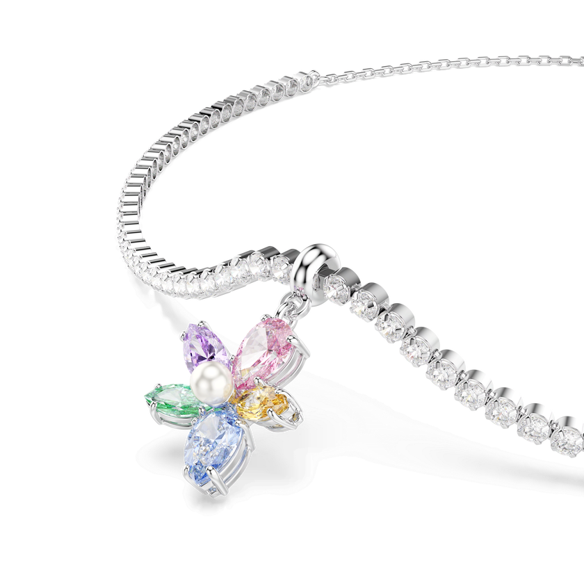 ariana grande x swarovski choker  mixed cuts  flower  multicolored  rhodium plated