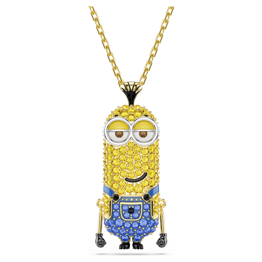 swarovski قلادة minions كيفن، ترصيع بافيه، ألوان متعددة، لمسة نهائية من الذهب عيار 18 قيراط