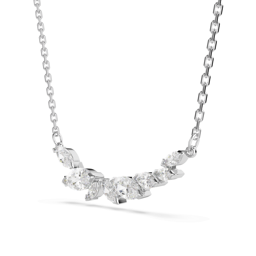 swarovski عقد mesmera، قطع ماركيز، لون أبيض، طلاء روديوم