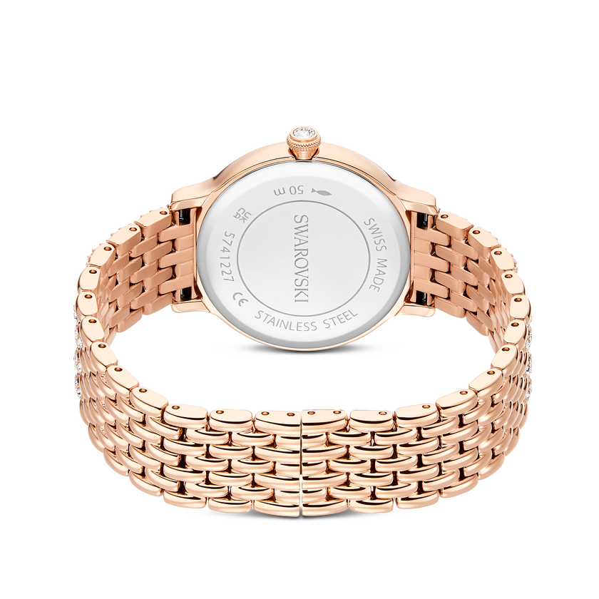 swarovski imber watch  swiss made  metal bracelet  rose gold tone  rose gold tone finish