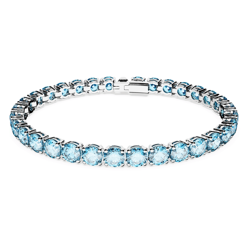 swarovski سوار matrix tennis، قطع مستدير، لون أزرق، طلاء روديوم