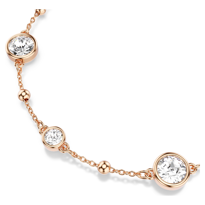 swarovski imber bracelet  round cut  white  rose gold tone plated