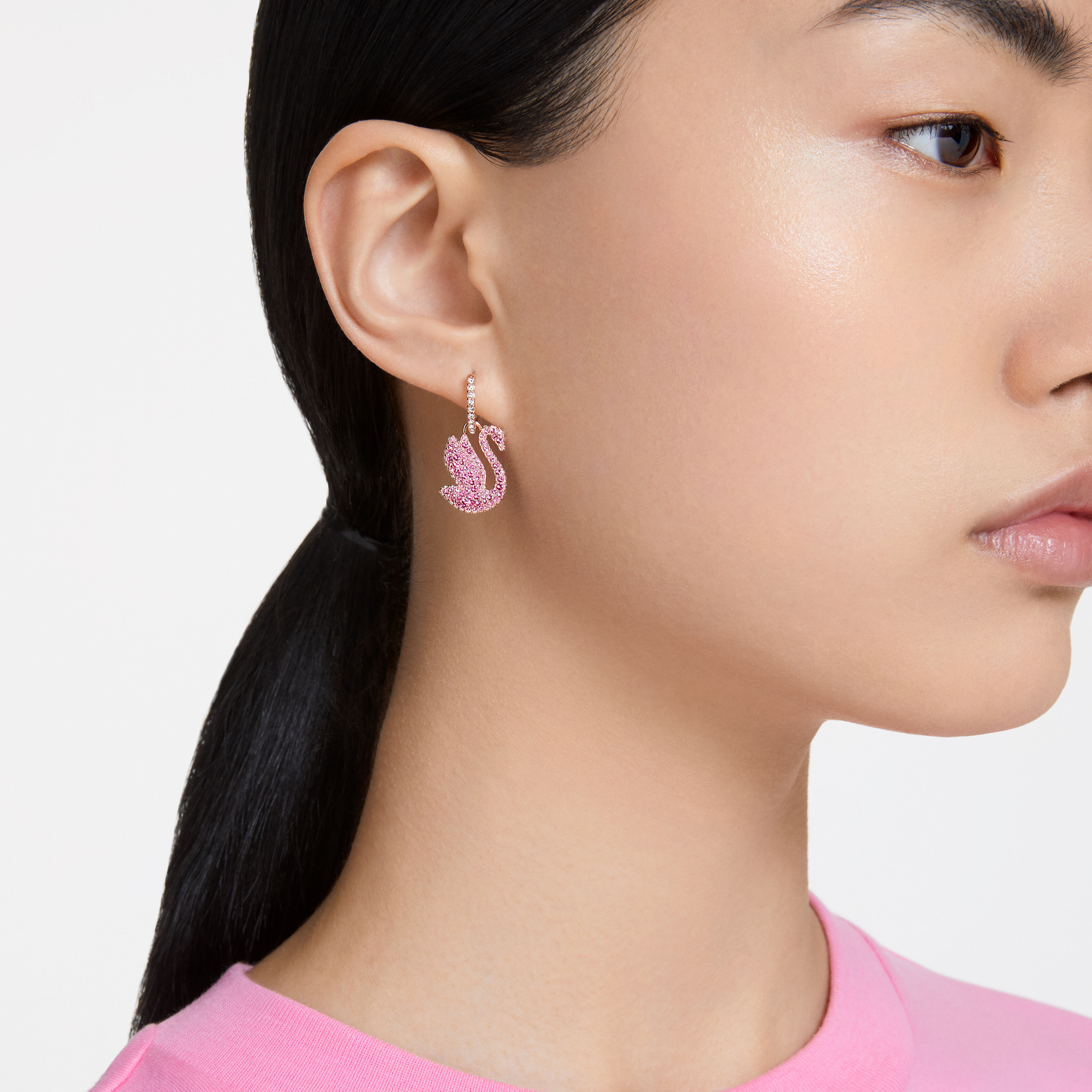 Swarovski pink drop earrings new arrivals