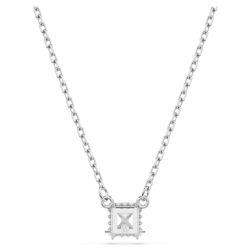 swarovski stilla pendant  square cut  white  rhodium plated